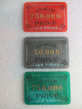 VINTAGE 50 - 250 - 750.000 - CASINO - LAS VEGAS-Poker-Roulette - Chip/Jetons
