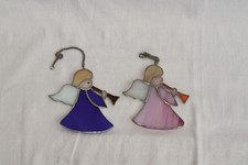 zwei schöne  Engel / Tiffany / echte Handarbeit