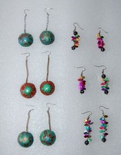 Konvolut Ohrringe Upcycling 12 Ohrhänger zum Teil Betonguß siehe alle Fotos