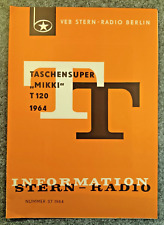 VEB Stern Radio Berlin Taschensuper Mikki T 120 alte Anleitung 1964
