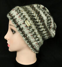 Strickmütze Beanie Alpaka mit Umschlag nordischer Stil Handarbeit Unikat Gr. M