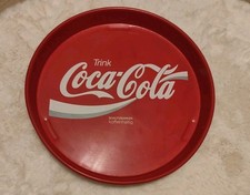 Coca Cola Tablett, Rot 33 cm Durchmesser Metall Aluminium