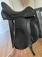 Prestige Milano 17/33 Dressursattel Frisch Gepolstert Schwarz