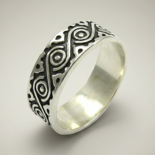 Sterling silber ring band - silber,