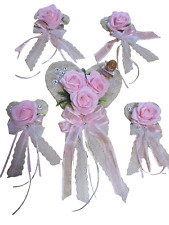 5-tlg. Tischdekoration rosa zur Hochzeit Taufe Feierlichkeiten aller Art