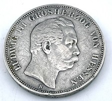 Silbermünze Ludwig III Großherzog von Hessen 5 Mark Selten Antik Sammler #13795