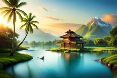 Wunderschöne landschaft mit - landschaft,