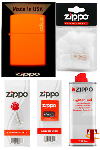 Zippo geschenkset orange - zippo, matt