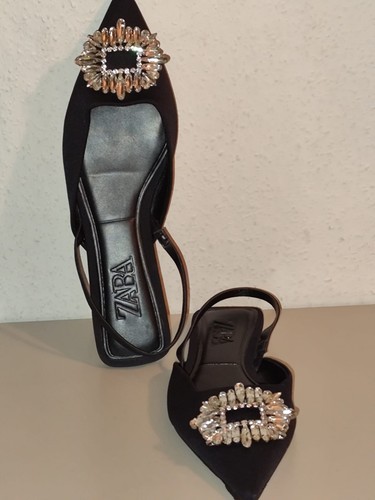 Slingbacks stoff schwarz mit - slingbacks,