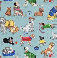 3 Servietten ~ Kindergeburtstag, Tiere, Lustige Hunde, von Cath Kidston ~ 33x33