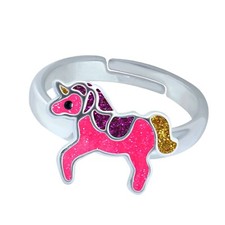 Kinder Ring Einhorn Pferd pink