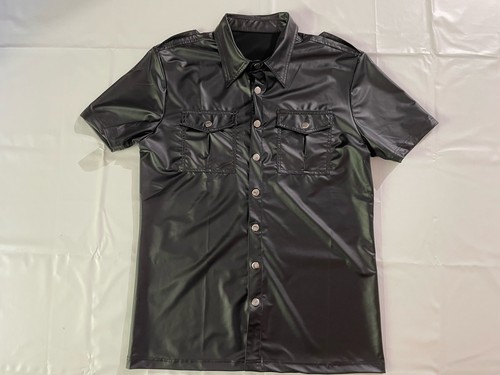 Lederhemd herren m - m, schwarz