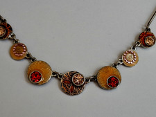 Vintage Modeschmuck Halskette von Pilgrim in Orange Dänisch 37-46 cm