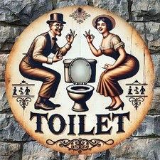 Blechschild rund Toilet