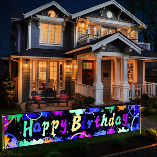 Neon geburtstag banner glow - geburtstag,