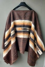 Alpaka Poncho braun dick warm
