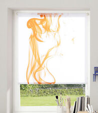 Klemmrollo Rauch weiß-orange Sonnenschutzrollo mit Abdunklung 45 - 100 cm breit 