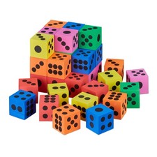 72x Flüsterwürfel Schaumstoffwürfel Kinderwürfel bunt leicht Spielwürfel