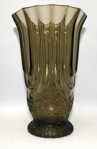 Art deco rauchglas vase - rauchglas,