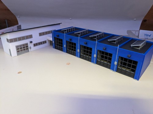 Gebäude thw wache - h0, 1:87
