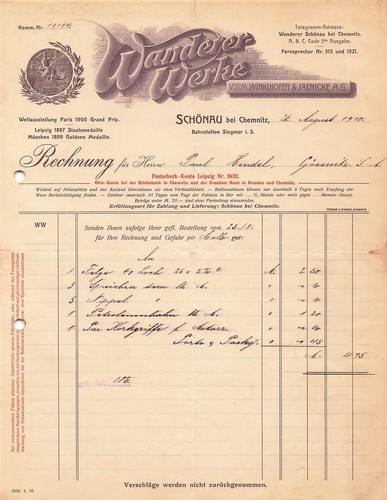 Alte rechnung - alte, –