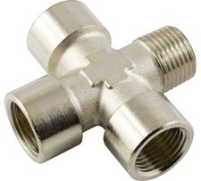 Y-Stück - Kreuz-Stück Messing vernickelt Verteiler Innen-/Außengewinde Fittinge