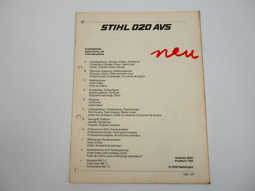 Stihl 020 avs kettensäge - 020,