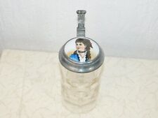 Glaskrug Bierkrug mit Porzellan Medaillon "feine Dame "  !