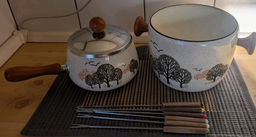 Fondue set retro 70er - fondue-set,