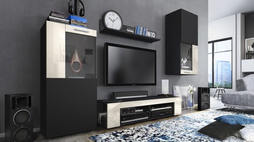 Wohnwand lowboard vitrine - wohnwand,
