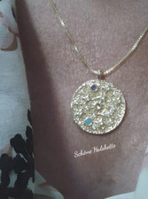 Schöne Halskette. Sonne,Mond u.Sterne vergoldet Anhänger @ Wasserfest Nickelfrei