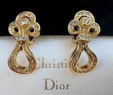 Vintage Christian Dior Ohrstecker Ohrringe Vergoldet  1970er Jahre TOP