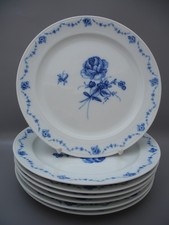 Fürstenberg 7 Speiseteller LOTTINE Essteller blaues Blumendekor