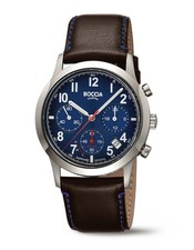 Boccia Titanium 3735-02 Solar Herrenchronograph Saphirglas Dunkelblau mit Led...