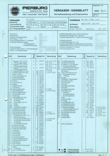 Einstelldaten datenblatt - einstelldaten,