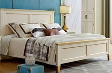 Doppelbett weiß holz - weiß,