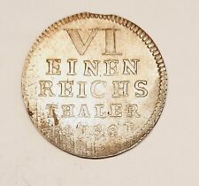 Sachsen-Hildburghausen 1/6 Taler 1758 Ernst Friedrich Karl 1745-1780 Silber
