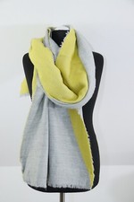 weicher Strick SCHAL XXL 65 x 220 cm grau senf gelb