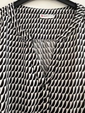 Street One Blusenshirt Bluse Tunika Shirt Weiß Schwarz 42 Viskose Langarm Aktuel