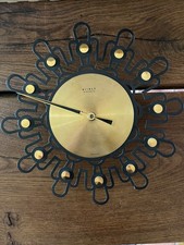DDR 60er Jahre Wanduhr  Weimar Quarz VEB Uhrenwerk Weimar  Mid-Century