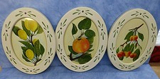 19135. Mediterrane Bilder oval  Früchte  3 Stück   23 x 18 cm