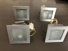 4 Einbauleuchten für Trockenbau, Möbel, Treppe, etc, Alu + Stahl, 9 x 9 x 5 cm, 