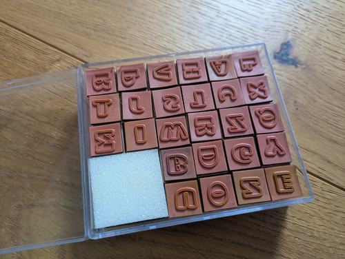 Stempel alphabet eckig holz - stempel,