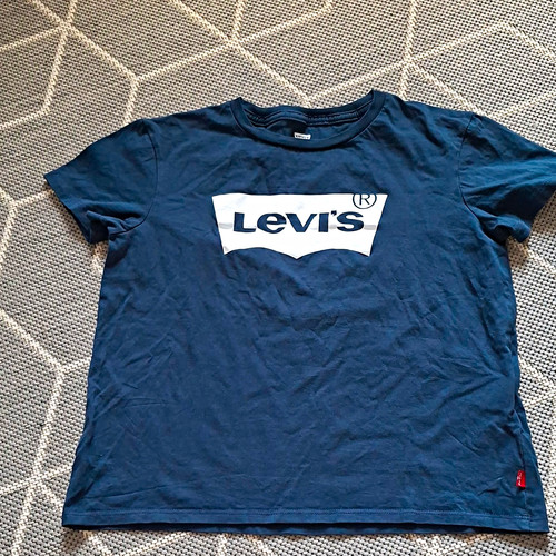 Levi damen shirt blau - blau, logo