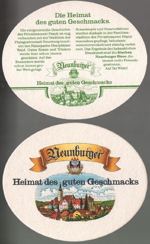 Alter bierdeckel neunburger - bierdeckel,