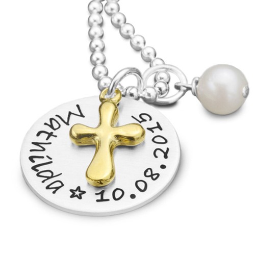 Taufkette gravur kreuz - taufkette,