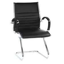 Konferenzstuhl Freischwinger Meeting Chair Leder Chrom PARMA V hjh OFFICE