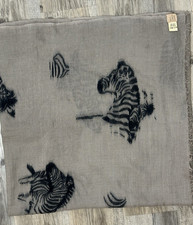 Becksöndergaard  Seide Wolle Schal Tuch Braun Zebra 105cm X 200cm