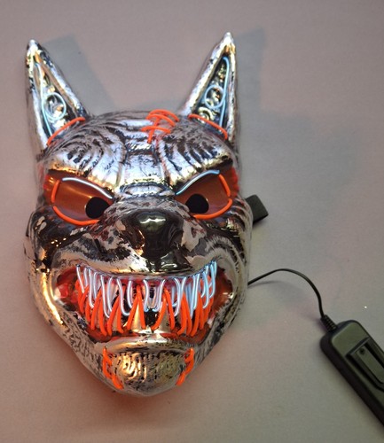 Led maske wolf - maske,
