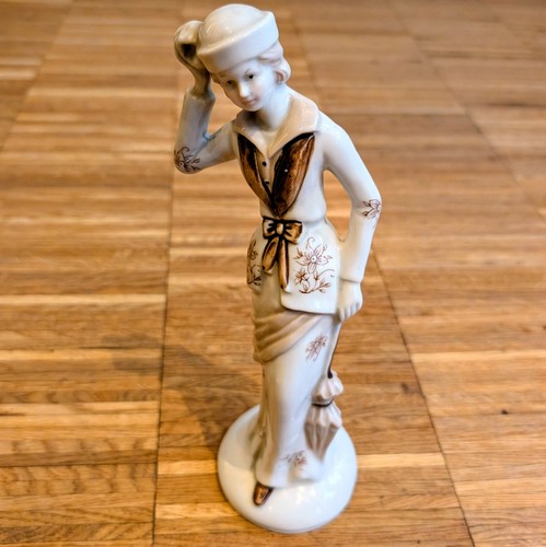 Große porzellanfigur dame mit - große,